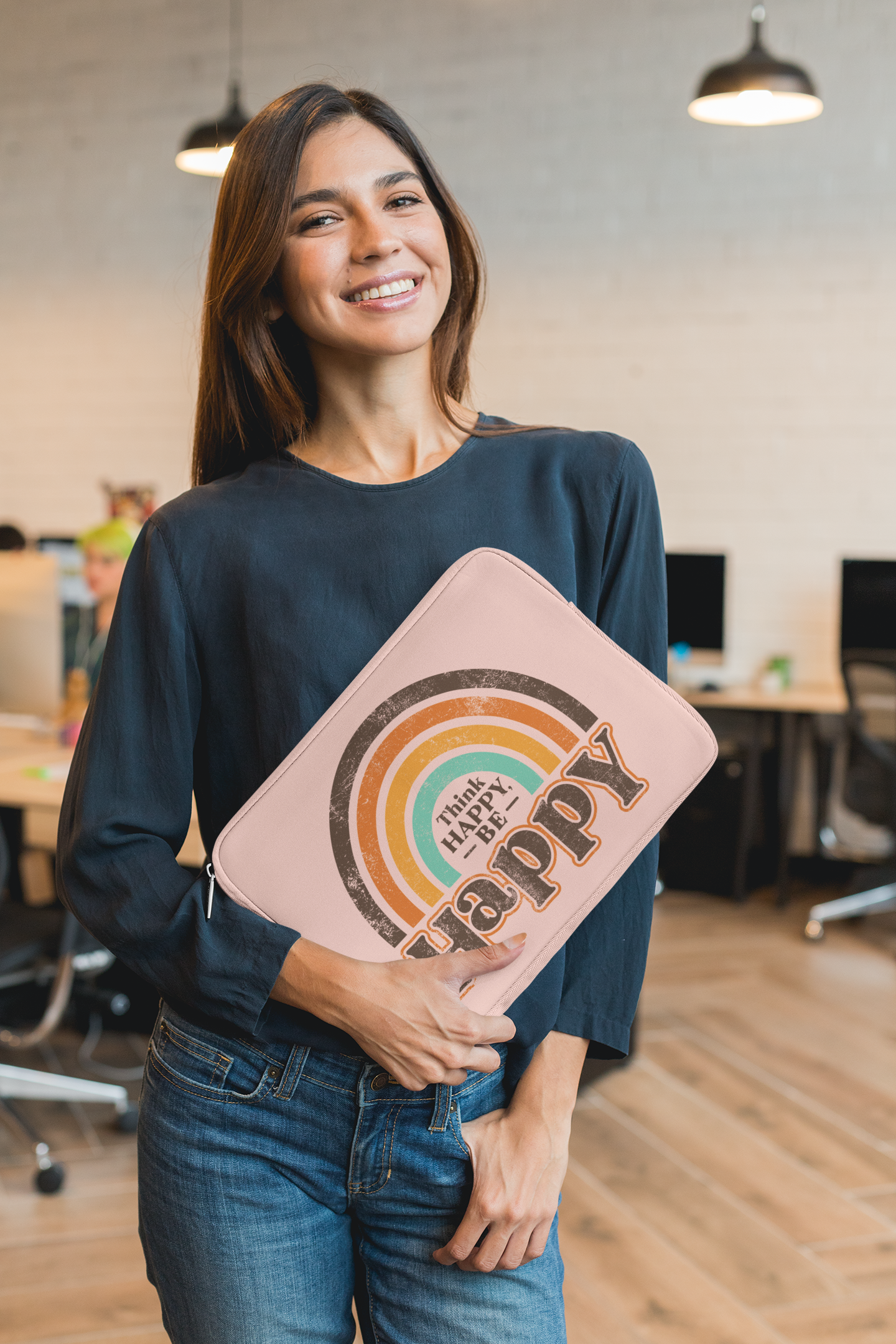 🌈✨ Think Happy, Be Happy – Retro Rainbow Positivity | DTF Transfer FT960