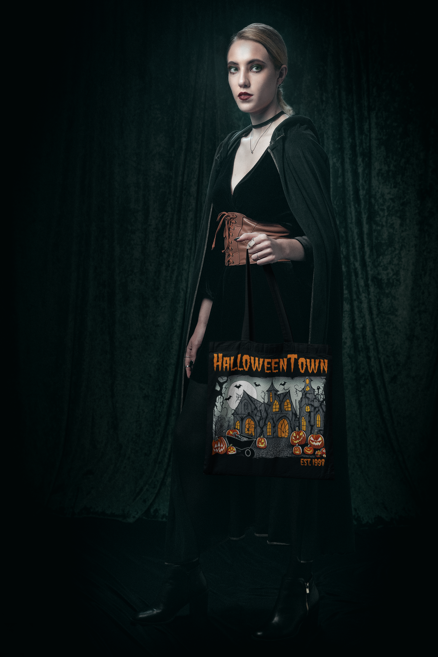 🕯️🎃 Halloween Town Art Orange Color Design DTF Transfer FT292