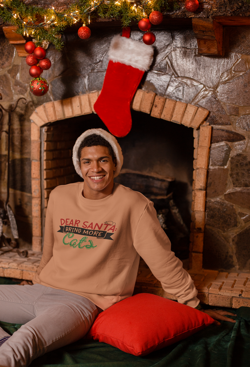 Dear Santa: Bring More Cats – Cute & Cozy Holiday Pet Lover Design in Black FT490
