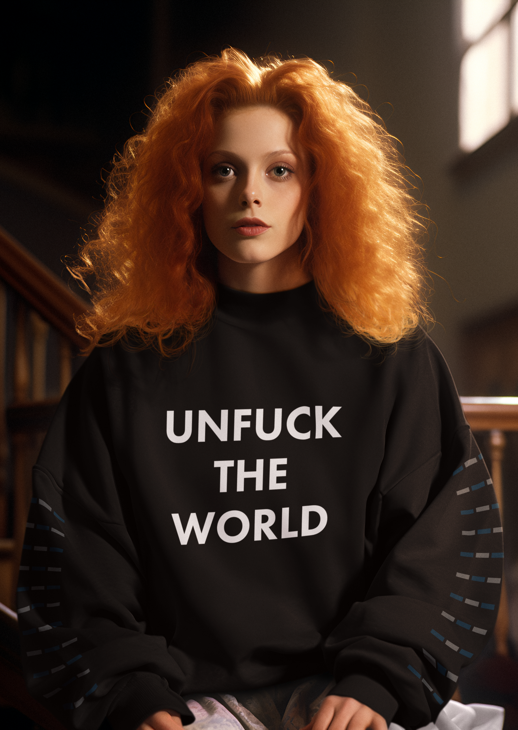 🖤⚡ UNFUCK THE WORLD – Bold Statement White Font DTF Transfer FT609