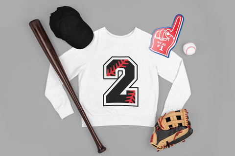 ⚾ Athletic Number “2” – Baseball Stitch | DTF Transfer FT1166