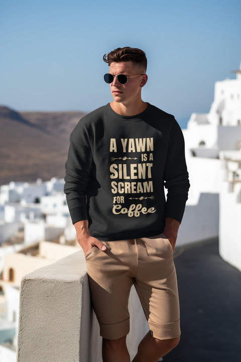 ☕😴 “A Yawn Is a Silent Scream for Coffee” DTF Transfer FT530