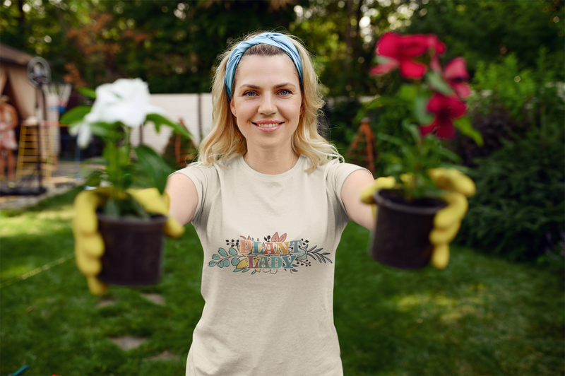 🌿🌸 PLANT LADY – Botanical Typography DTF Transfer FT619