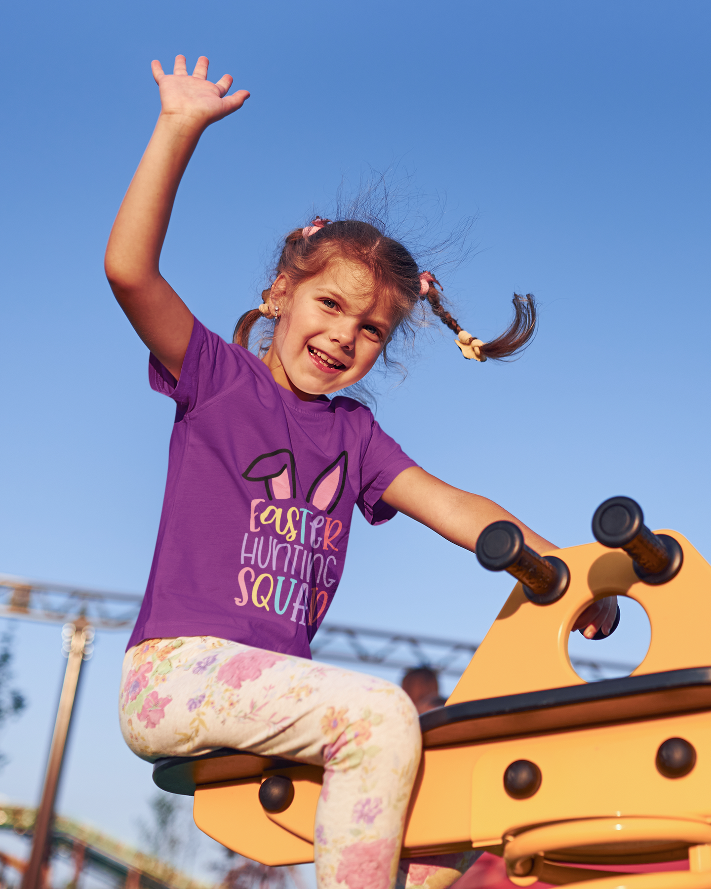 🐰 Easter Hunting Squad Vertical Bunny Ears Design DTF Transfer FT371