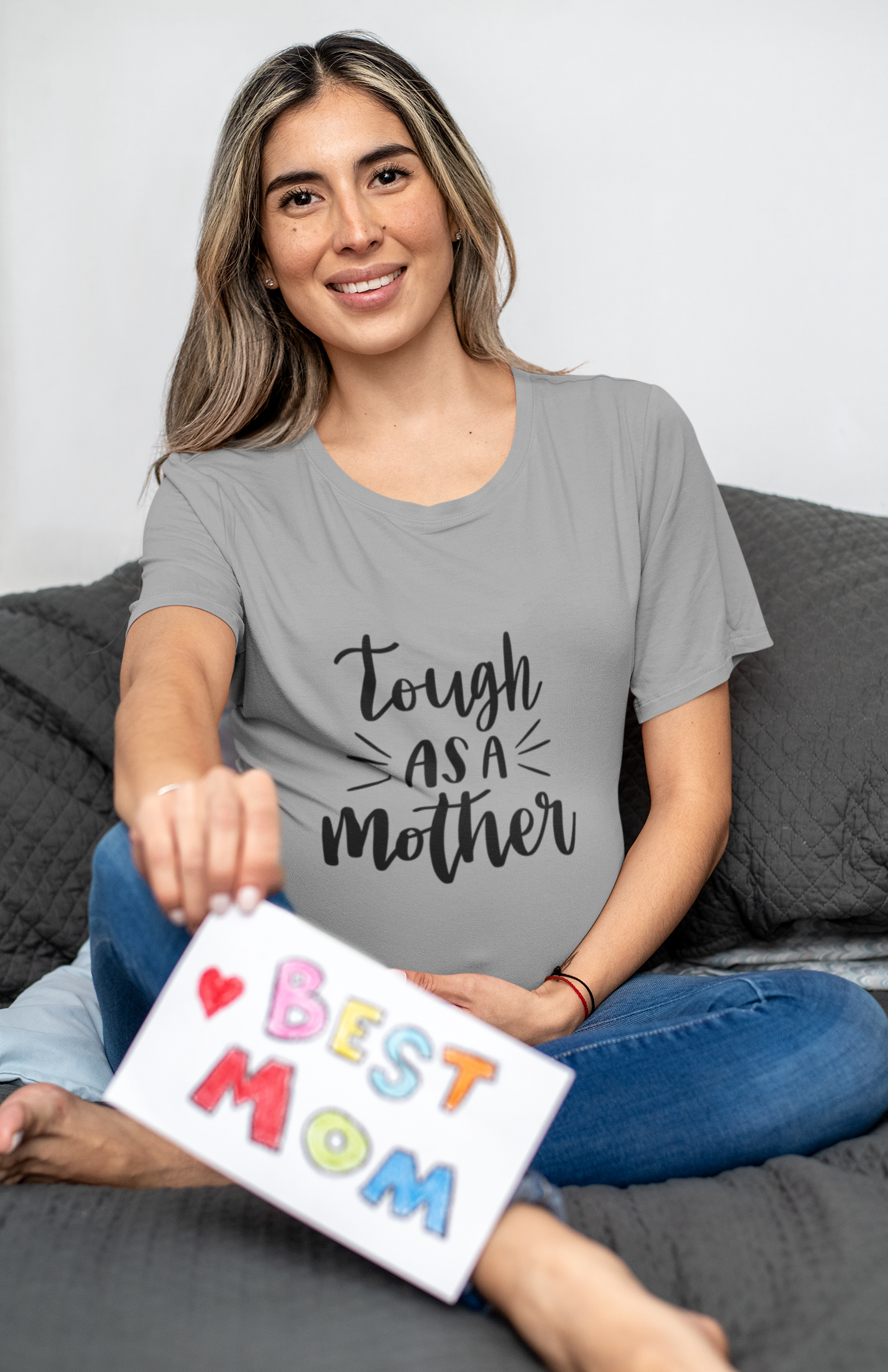 💪🖤 Tough As A Mother – Bold Typography DTF Transfer FT883