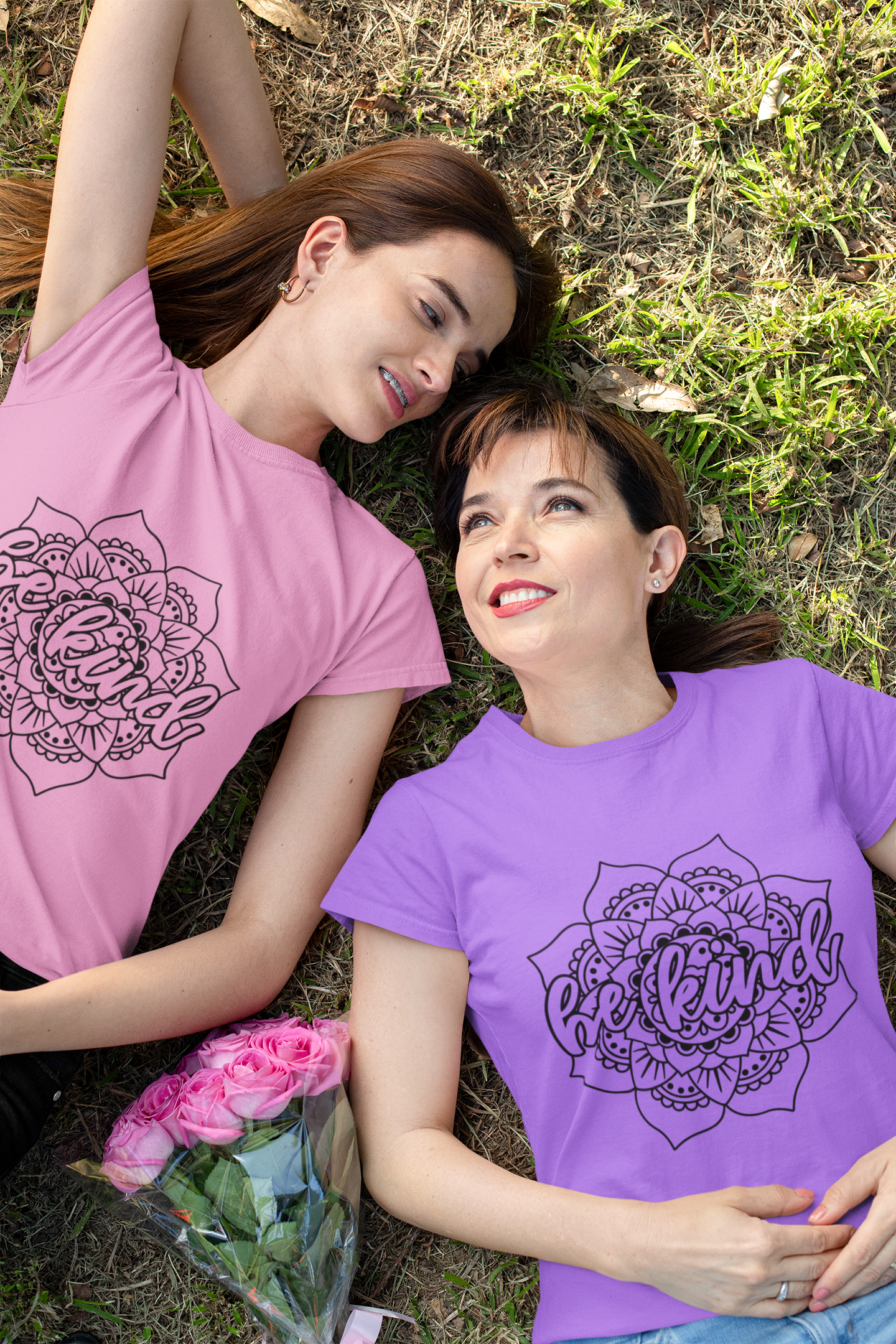 🖤🌸 Be Kind | Black Mandala Line Art DTF Transfer FT756