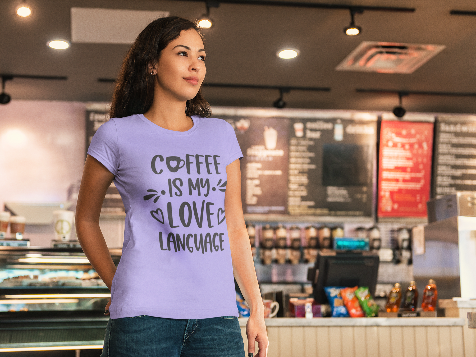 ☕🖤 Coffee Is My Love Language – Minimal Typography | DTF Transfer FT943