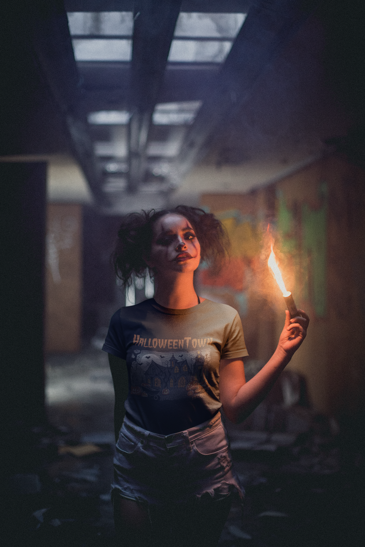 🕯️🎃 Halloween Town Art Orange Color Design DTF Transfer FT292