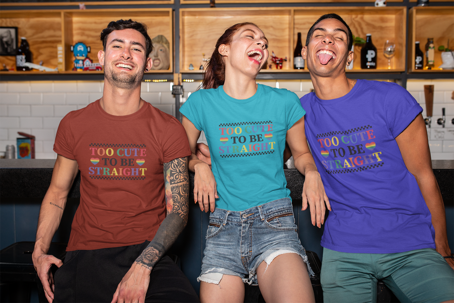 😍🌈 Too Cute to Be Straight DTF Transfer FT203