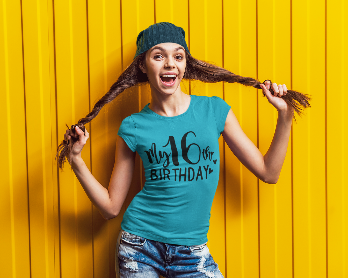 🎉🤍 My 16th Birthday – Celebration Black Font DTF Transfer FT628