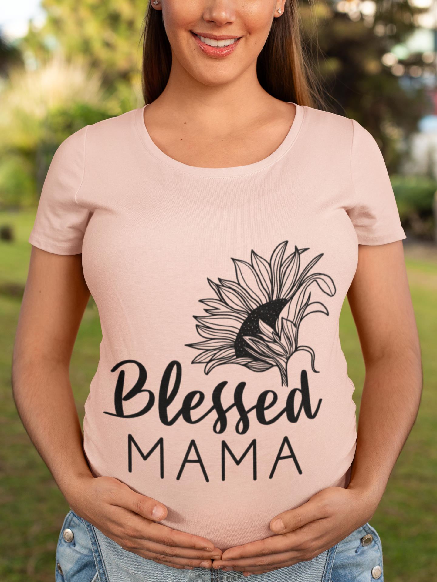 🌸 Blessed Mama – Floral DTF Transfer FT872