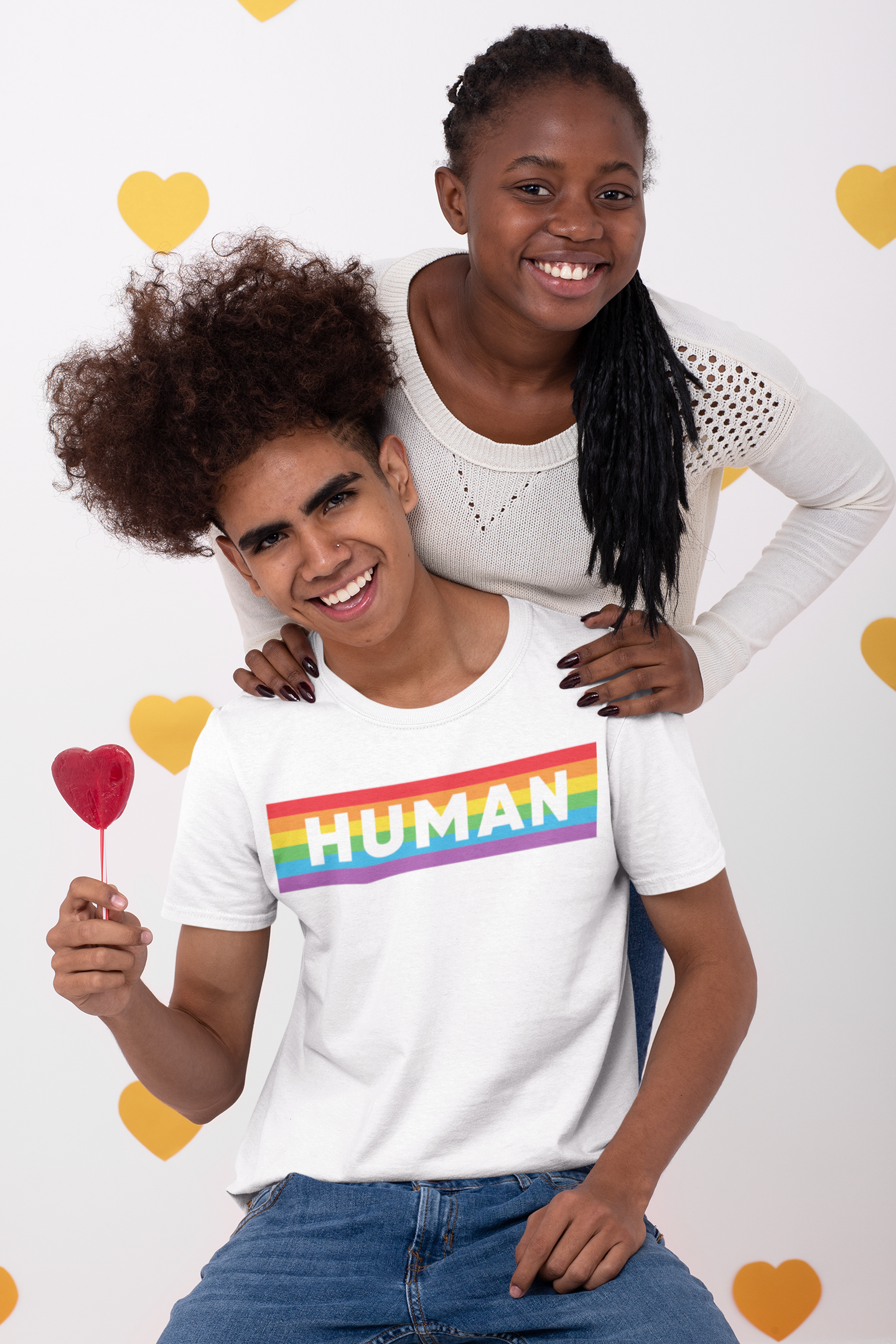 🌈 HUMAN – Rainbow Statement Typography | DTF Transfer FT803