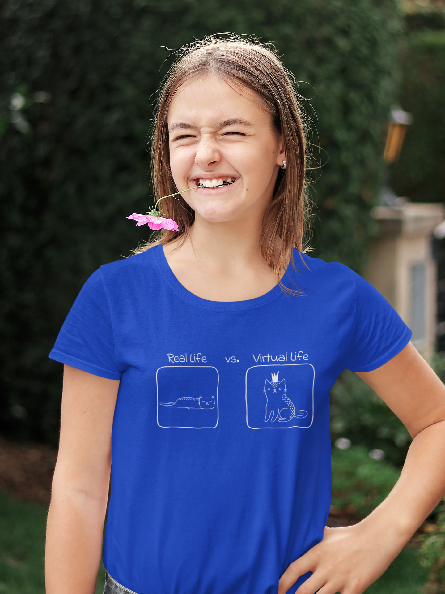🐱 Real Life vs Virtual Life | Cat Reality DTF Transfer FT689