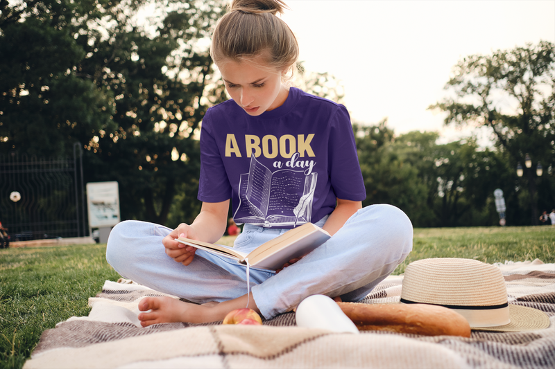 📚 A Book a Day Keeps Reality Away | Vintage Reader DTF Transfer FT776