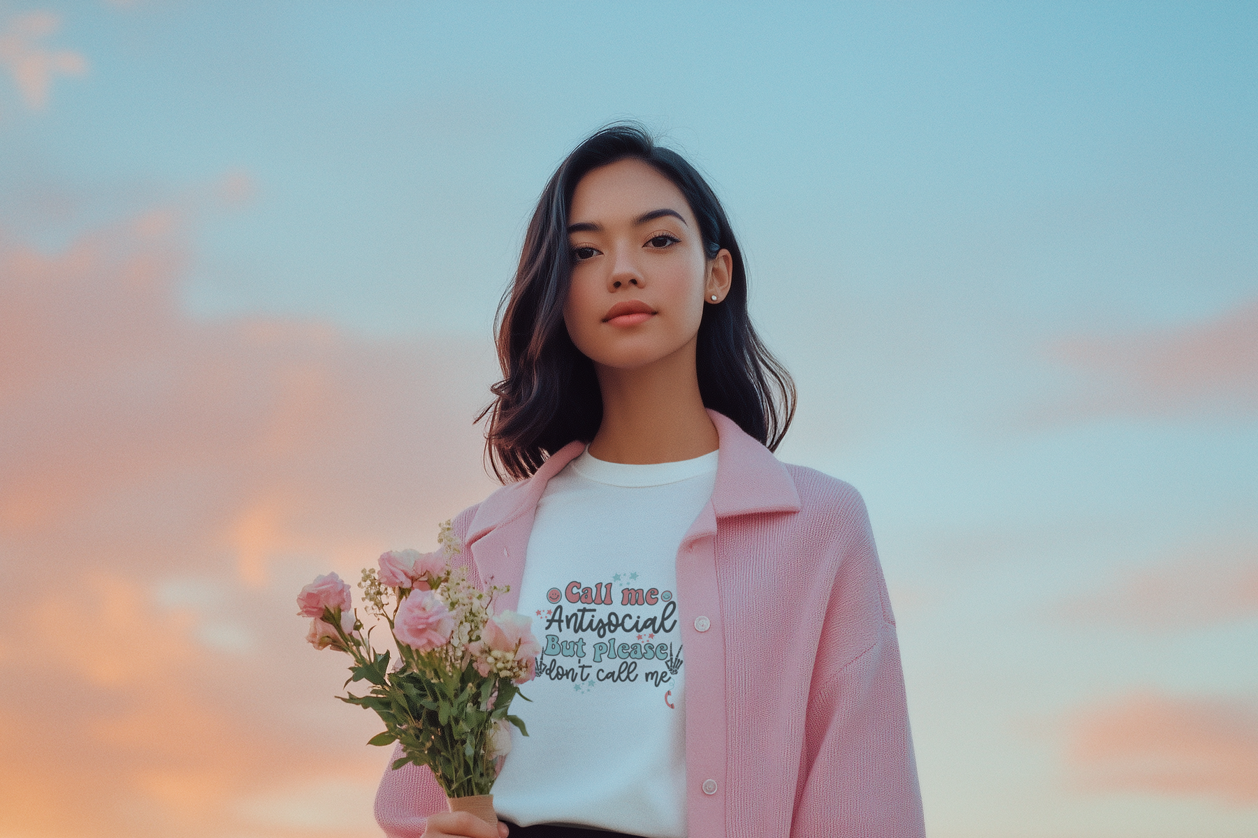 📞 Call Me Antisocial But Please Don’t Call Me – Soft Tone DTF Transfer FT723