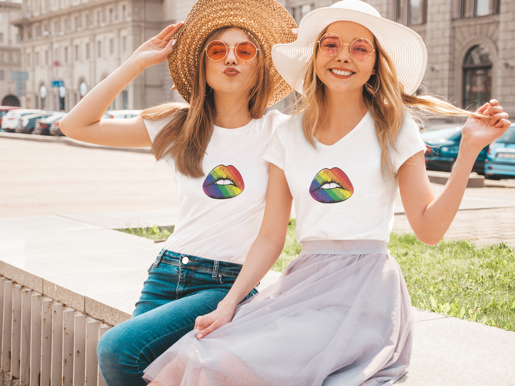 😘🌈 Rainbow Lips Design DTF Transfer FT200