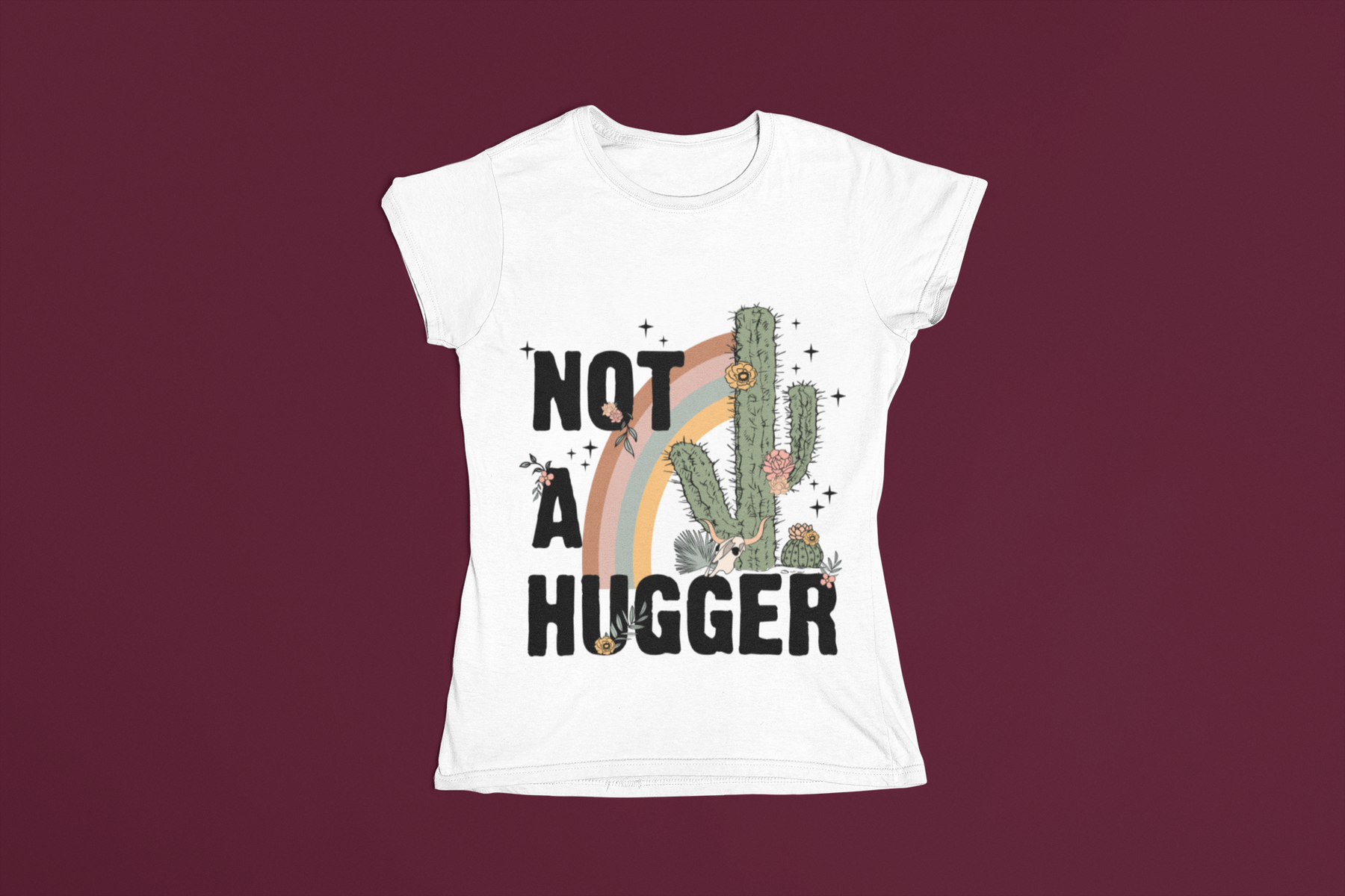 🌵🌈 Desert Bloom – Cactus &amp; Rainbow | Boho Aesthetic DTF Transfer FT801