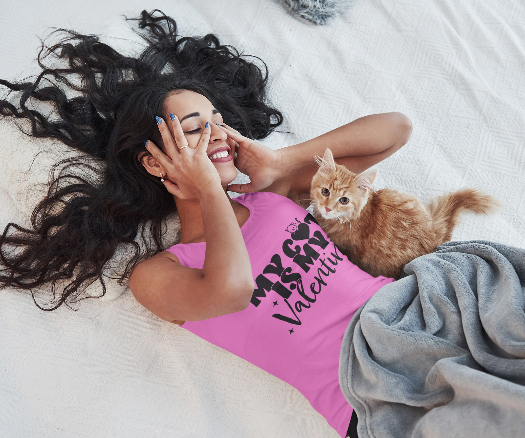 🐾 My Cat Is My Valentine Black Cat Design DTF Transfer FT384