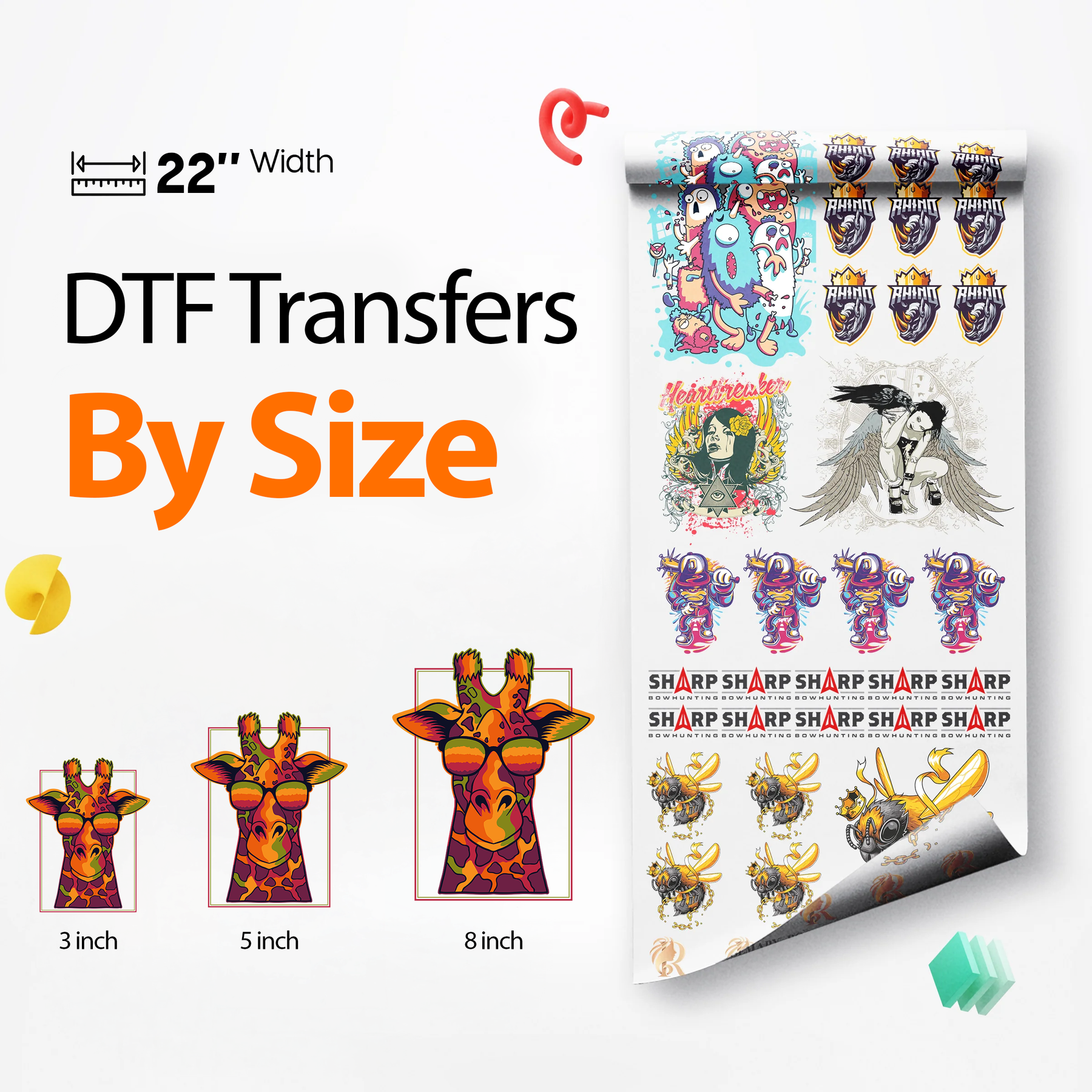 DTF Transfers By Size - Upload Your Design