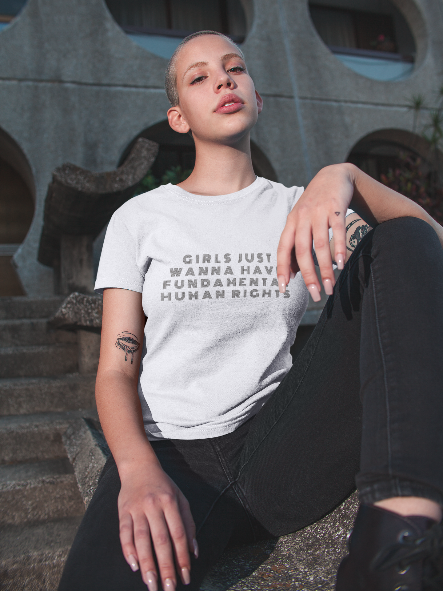 💅 Girls Just Wanna Have Fundamental Human Rights - Black Font | DTF Transfer FT667