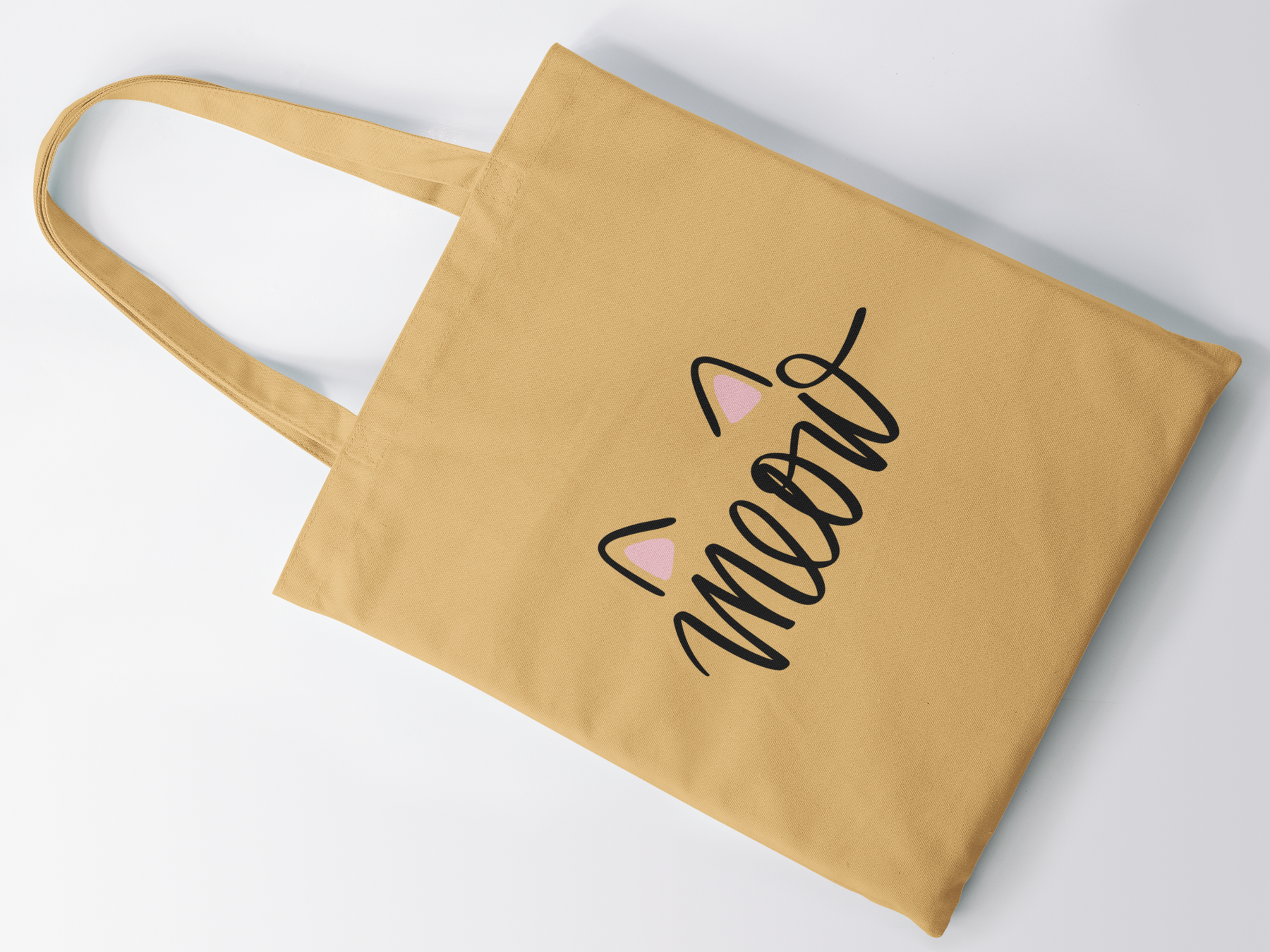 🐾 Meow Cat Pink Ears Black Font DTF Transfer FT587