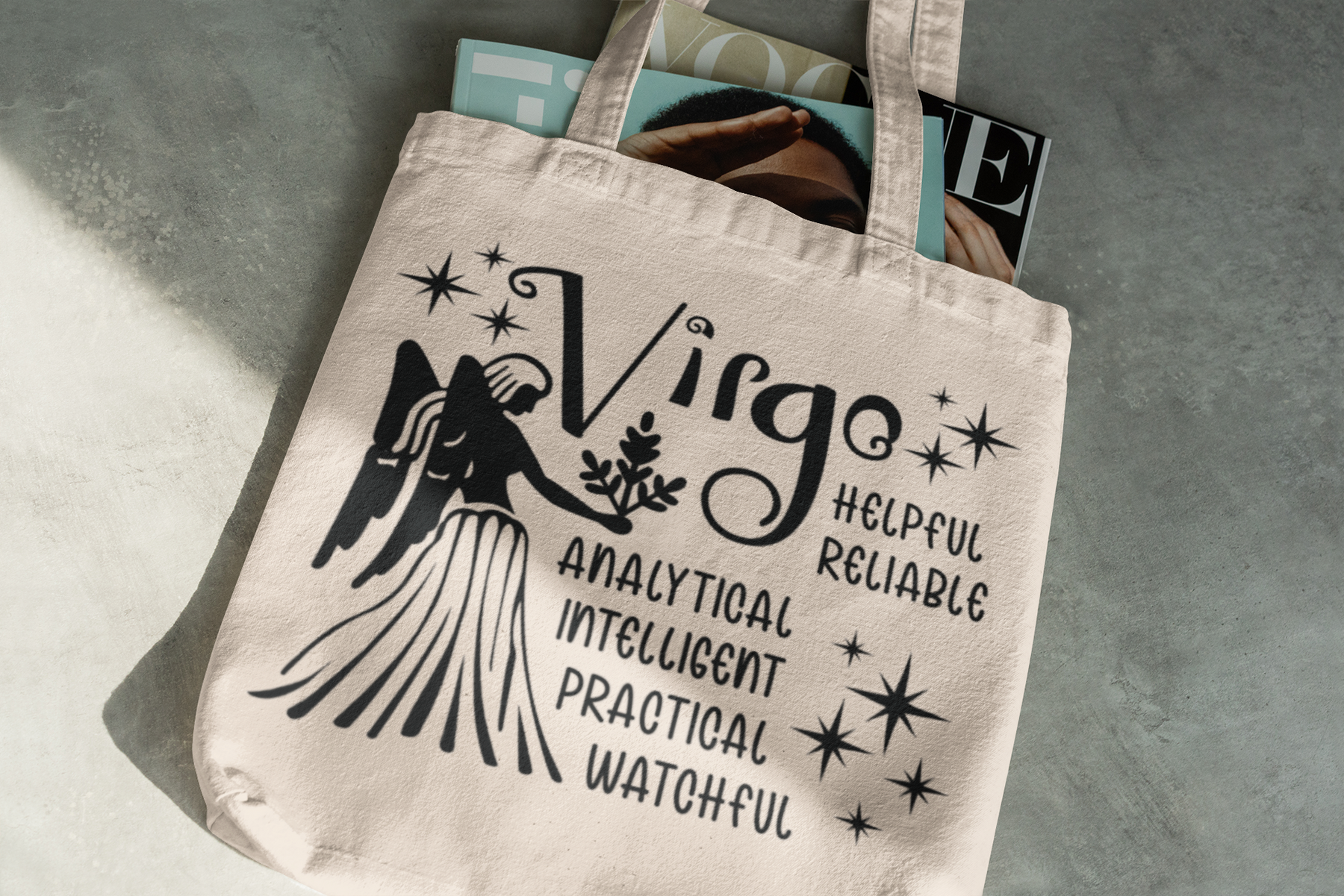 ♍🌿 Virgo Zodiac – Quiet Intelligence DTF Transfer FT893