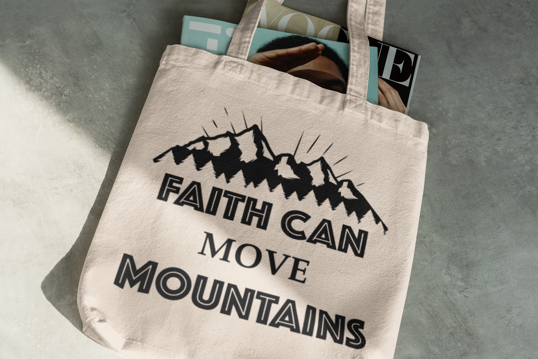 ⛰️✨ Faith Can Move Mountains – Minimal Statement DTF Transfer FT915