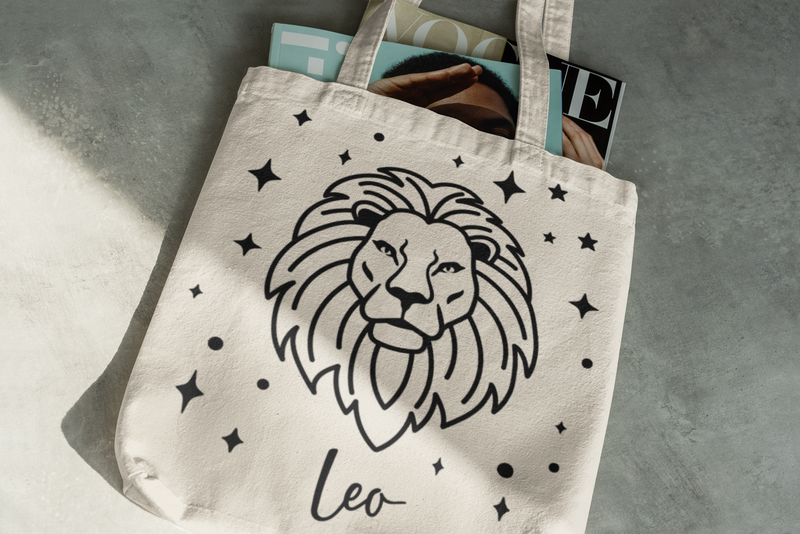♌🦁 Leo Zodiac – Sovereign Presence Black DTF Transfer FT908