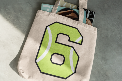 🎾 “6” – Six – Neon Green Tennis-Style Numeric | DTF Transfer FT1046