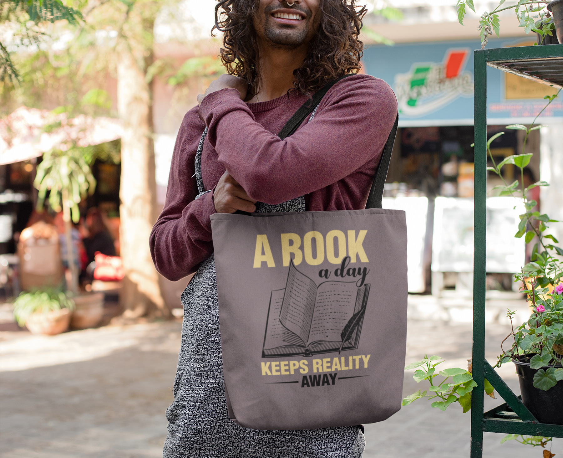 📚 A Book a Day Keeps Reality Away | Bold Typography DTF Transfer FT777