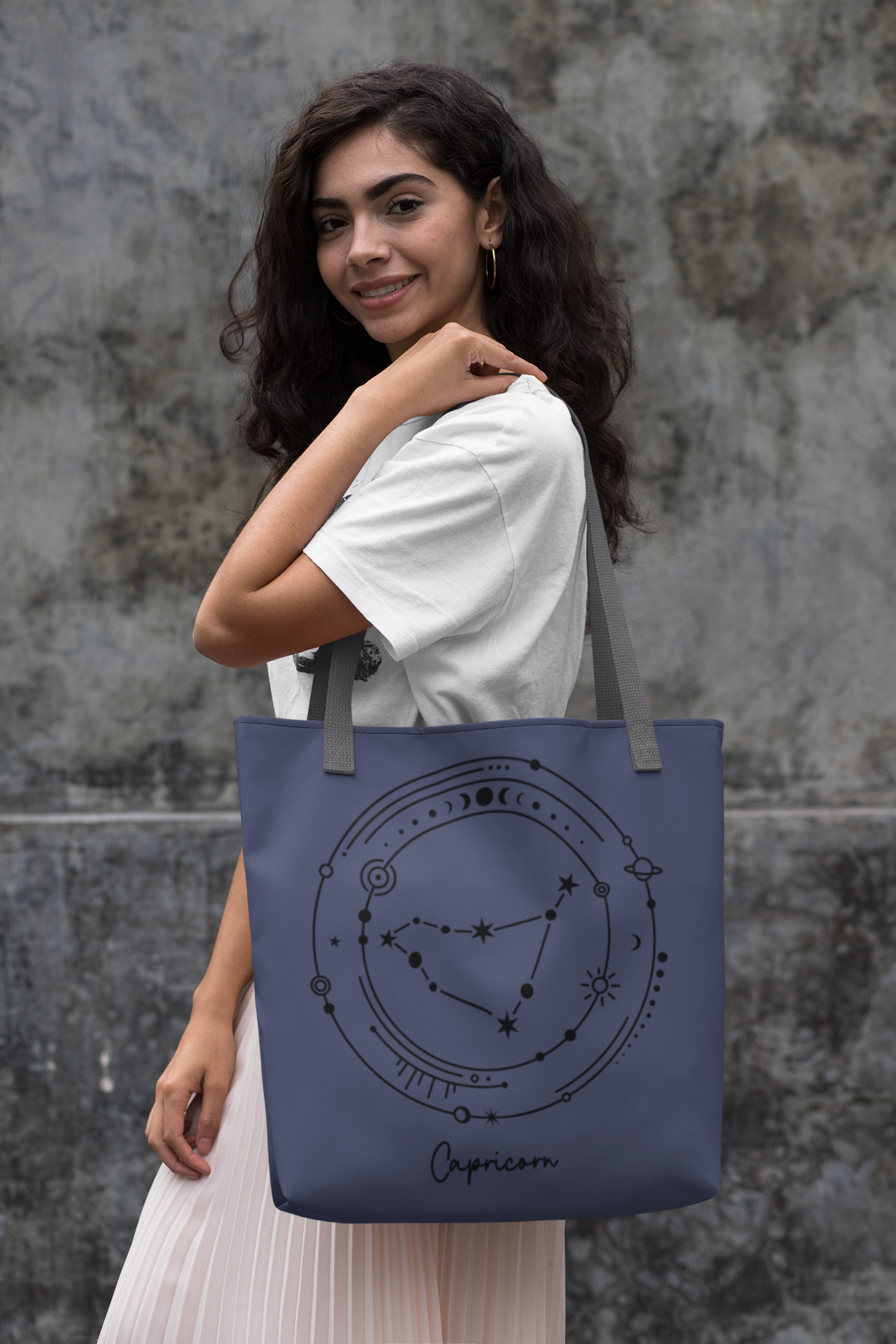 ♑ Capricorn – Celestial Symbol | Minimal Astrology DTF Transfer FT793