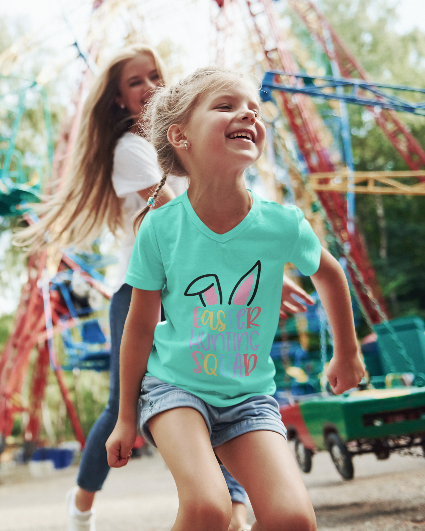 🐰 Easter Hunting Squad Vertical Bunny Ears Design DTF Transfer FT371