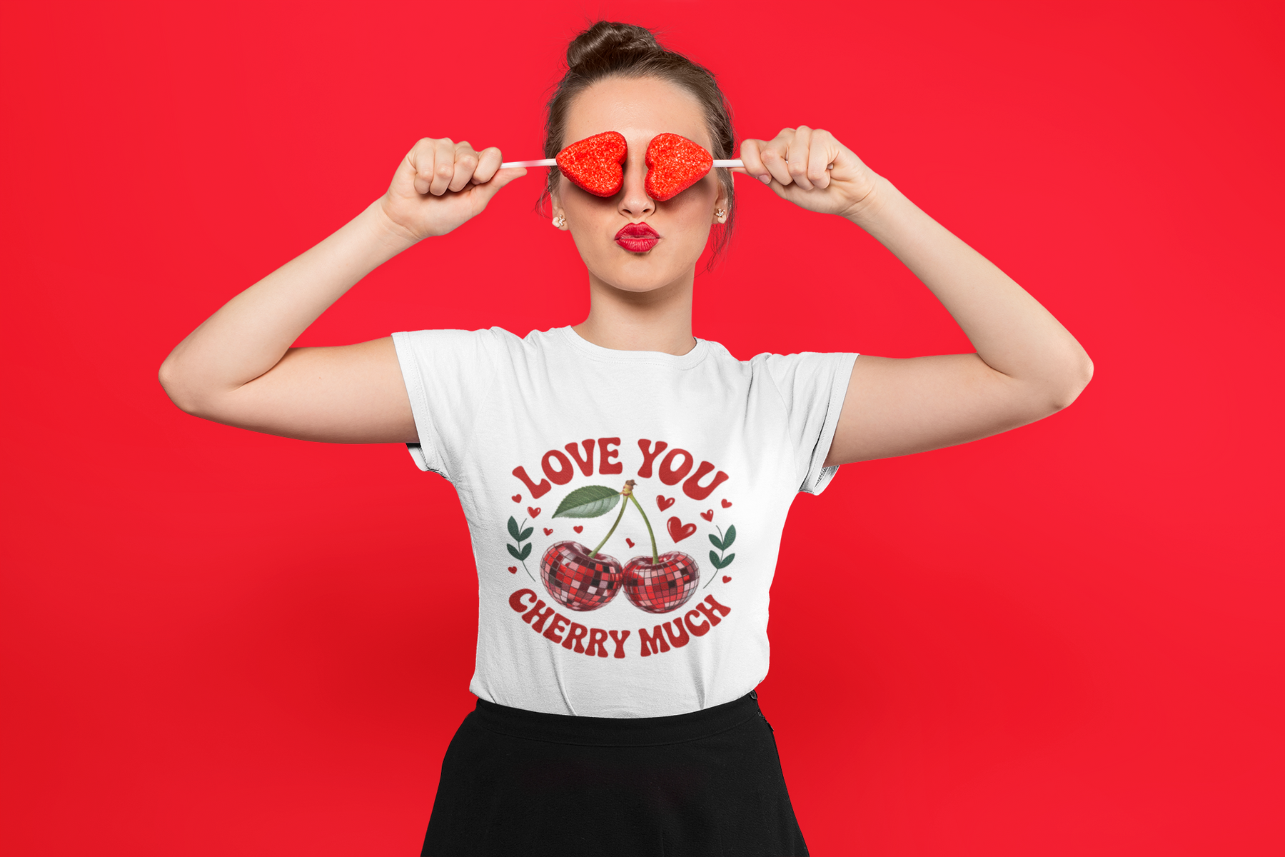 🍒💘 Love You Cherry Much – Valentine’s Day Disco Love | DTF Transfer FT1134