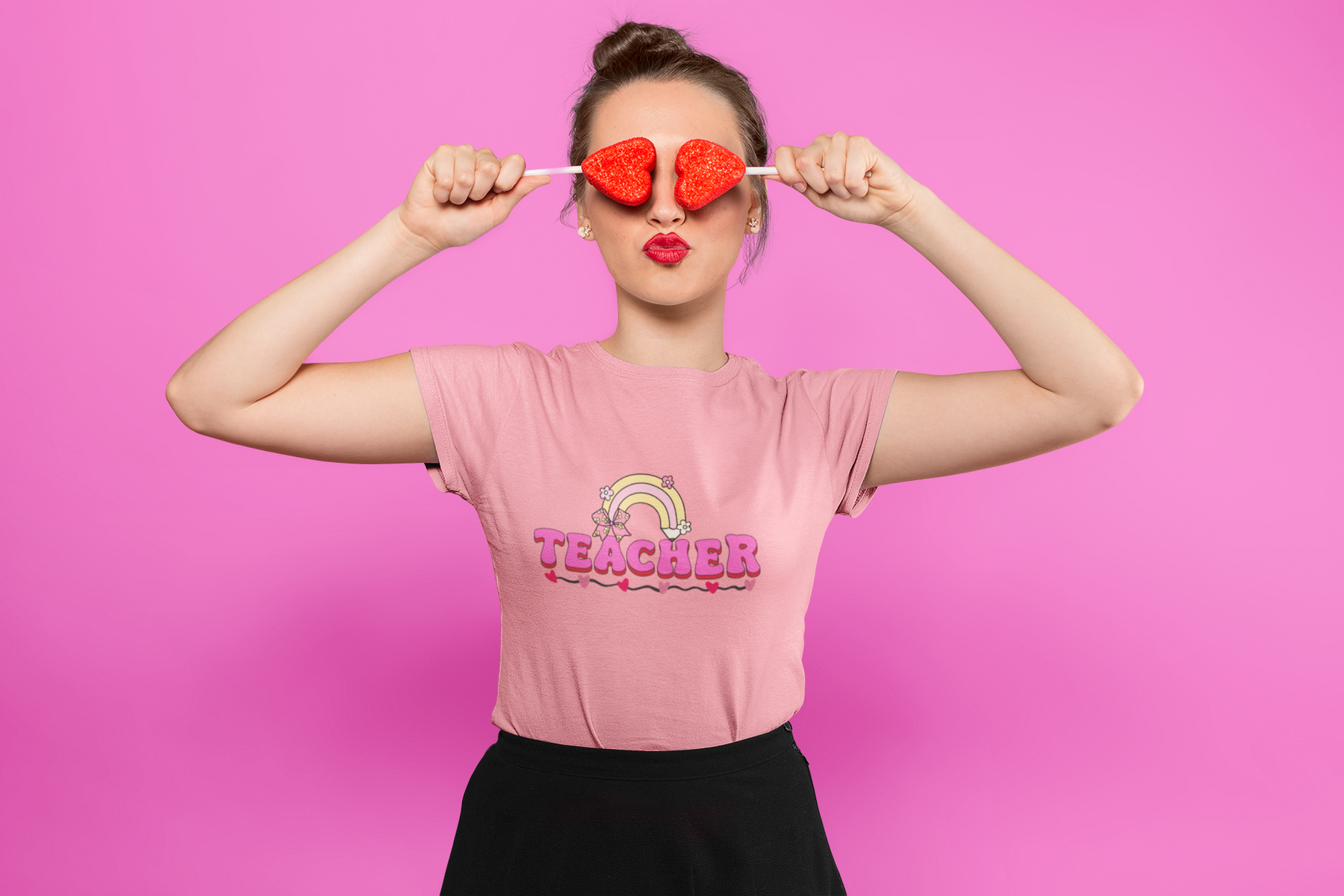 🌈 Teacher Rainbow Love – Valentine’s Day | DTF Transfer FT1122