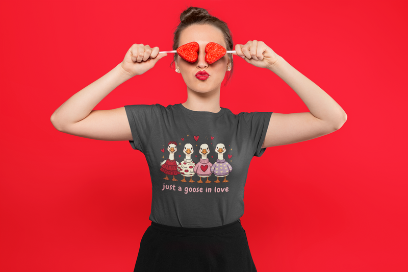 💕 Just a Goose in Love – Valentine’s Day | DTF Transfer FT1108