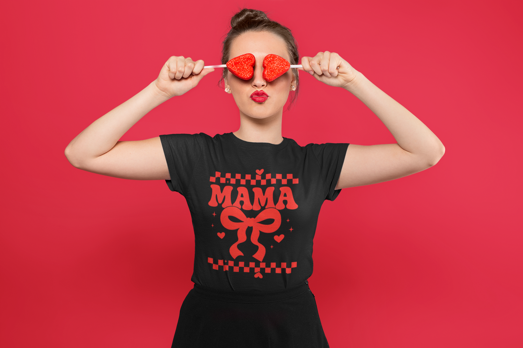 💝🎀 MAMA – Valentine’s Day Love Bow | DTF Transfer FT1130