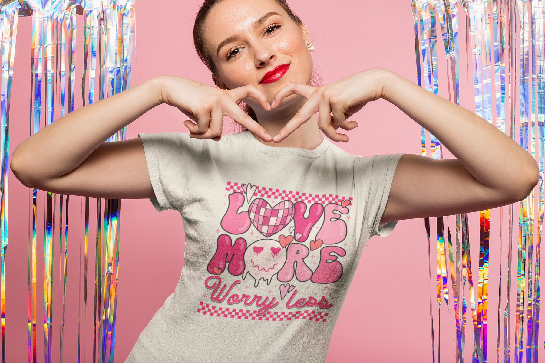 💖 LOVE MORE – Worry Less | DTF Transfer FT1092