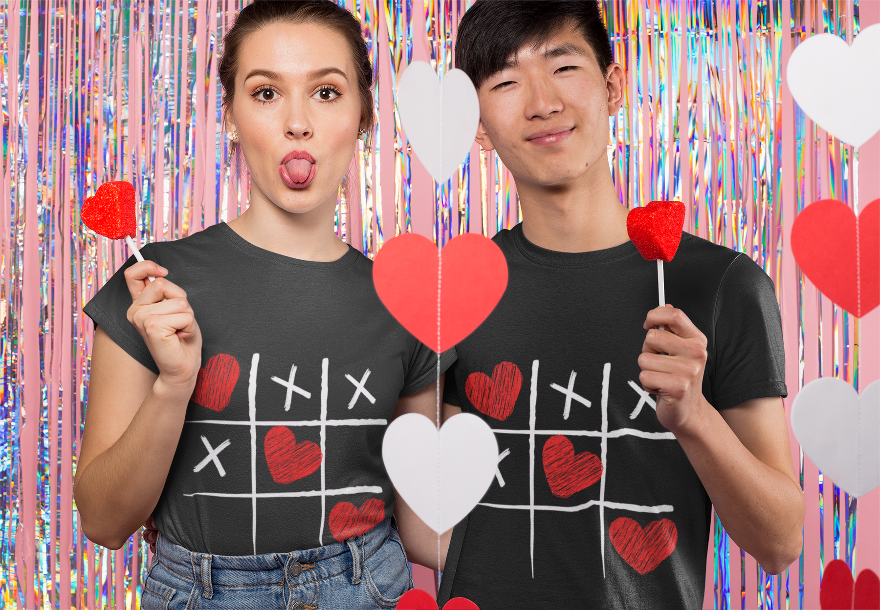 ❤️ Tic Tac Toe Love Design DTF Transfer FT388