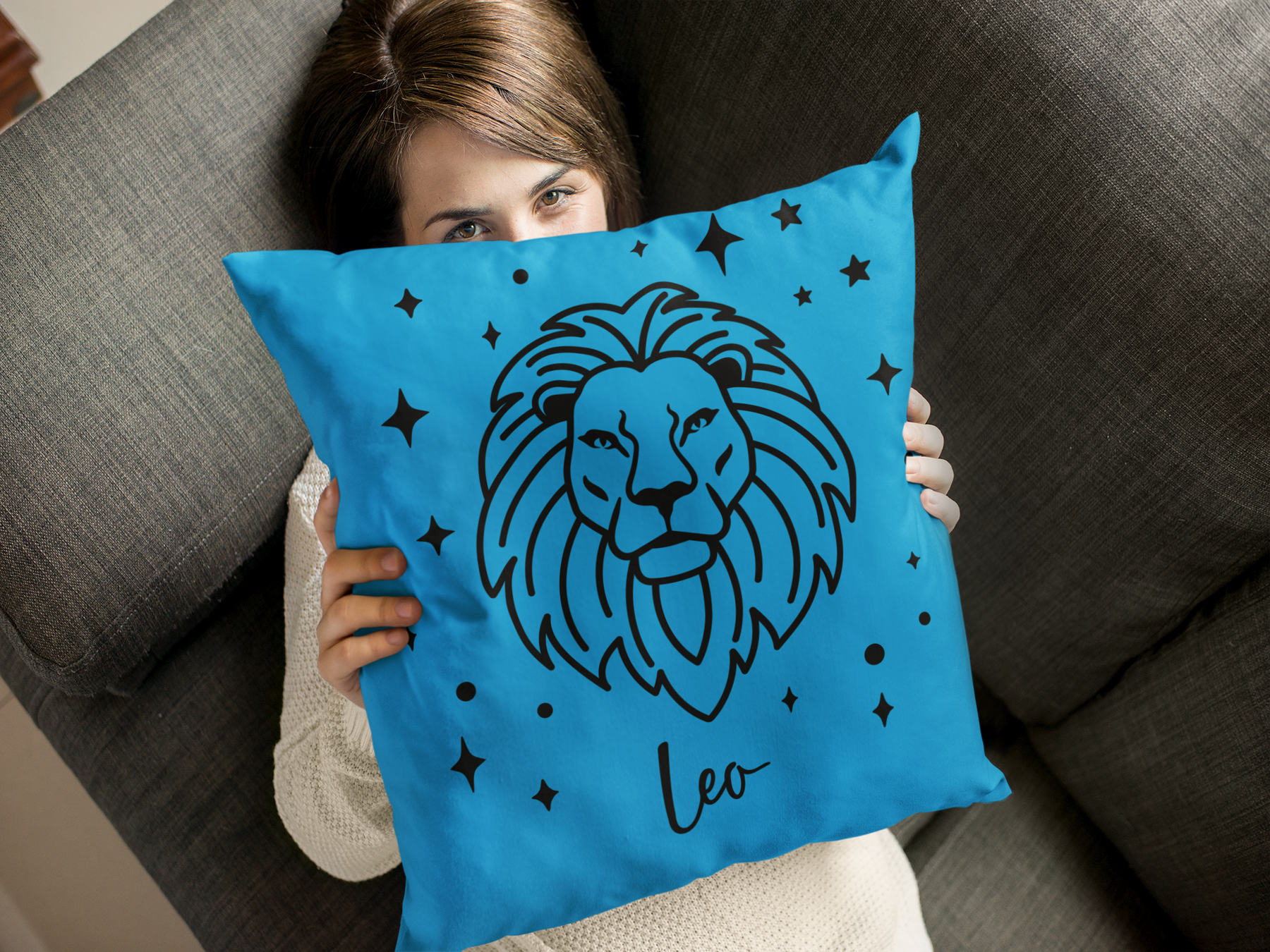 ♌🦁 Leo Zodiac – Sovereign Presence Black DTF Transfer FT908